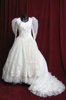 Wedding Dress Mutton Chop Sleeves Full Skirt sz. 12 45328510