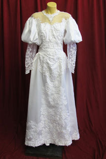 Wedding Dress Victorian Style Mutton Chop Sleeves sz. 8 45320140