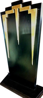 Art Deco Black & Gold Band Stands (1m x 0.6m x 0.3m) 10 in stock.