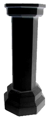 Plinth (l) Wooden Octagonal Black (H1m) 4 available