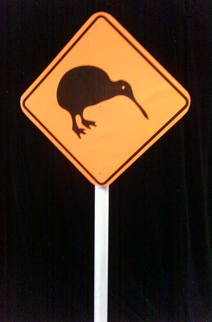 Kiwi Crossing Road Sign