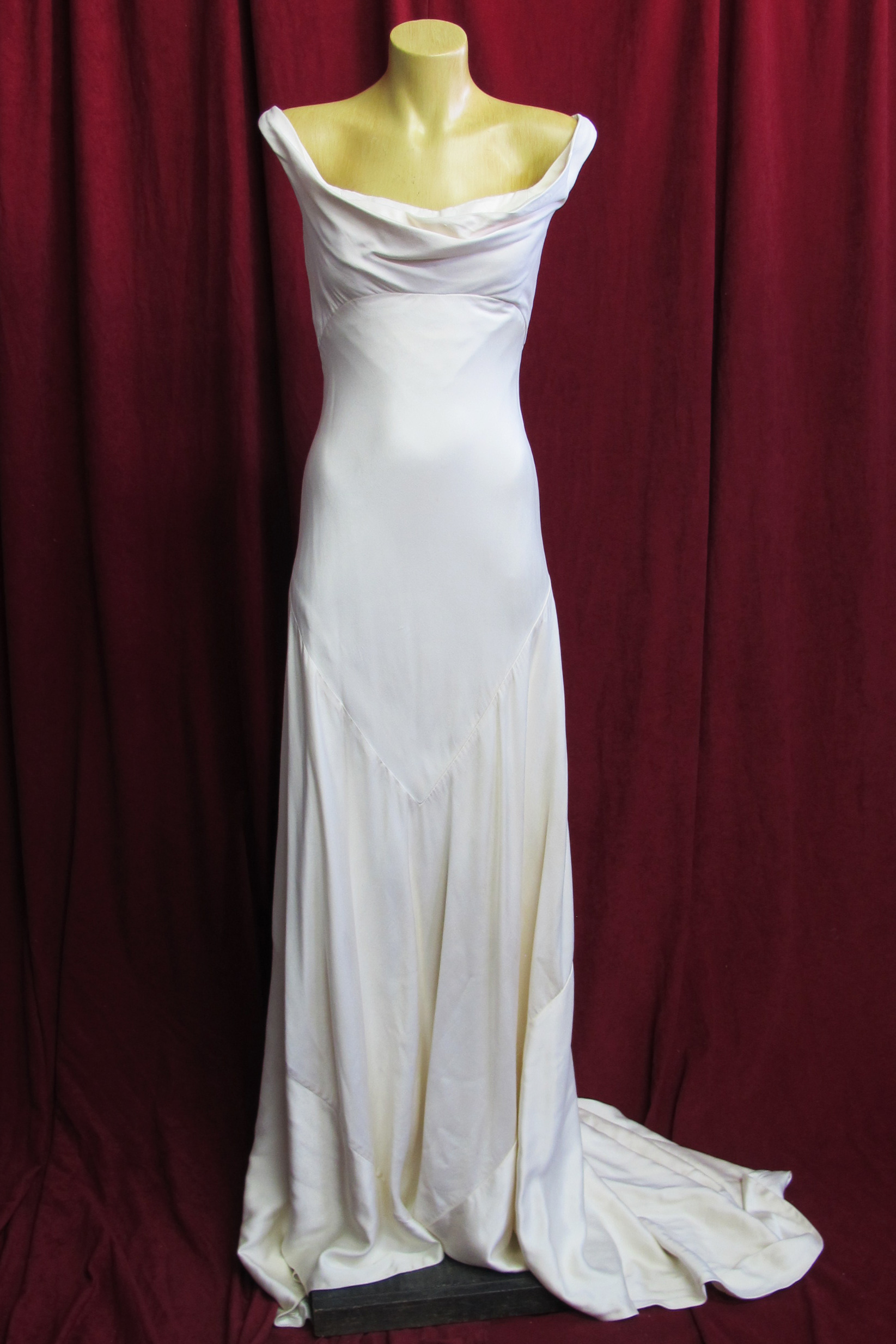 Wedding Dress Cream Silk Cowl Neck Sz 6 8 45320102 First Scene NZ s Largest Prop Costume